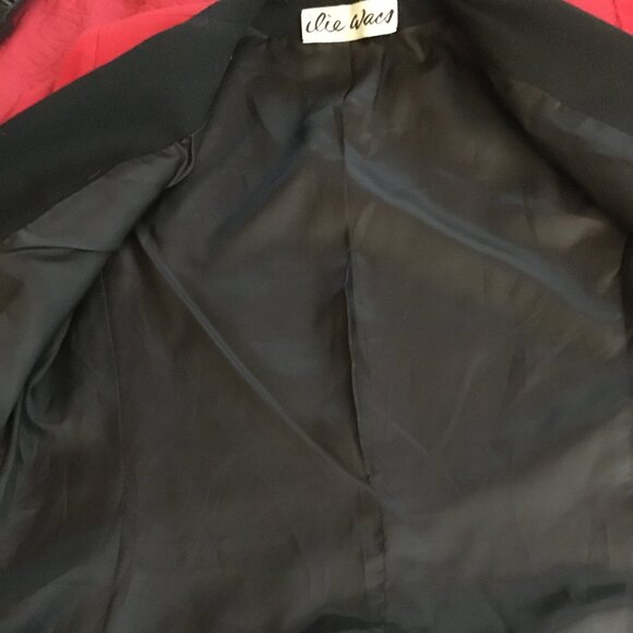 ilie Wacs Red wool crepe Tuxedo Jacket - Picture 6 of 7